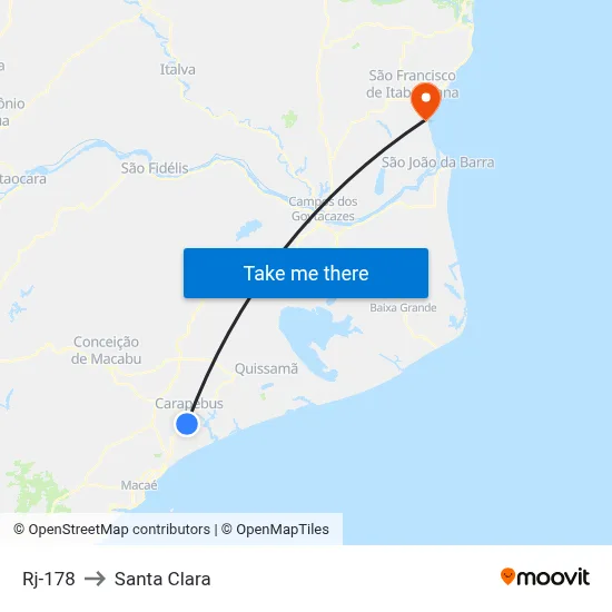 Rj-178 to Santa Clara map