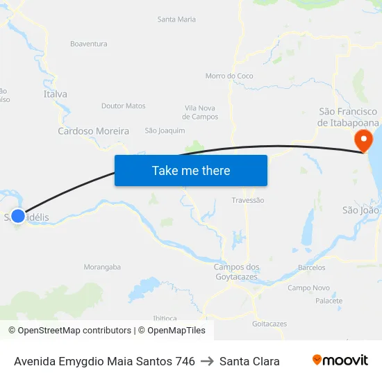 Avenida Emygdio Maia Santos 746 to Santa Clara map