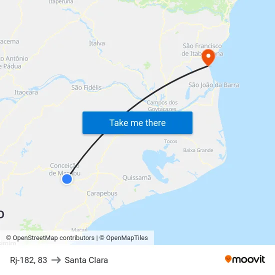 Rj-182, 83 to Santa Clara map