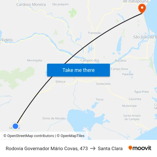 Rodovia Governador Mário Covas, 473 to Santa Clara map