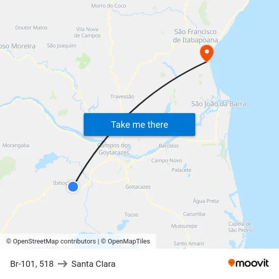 Br-101, 518 to Santa Clara map