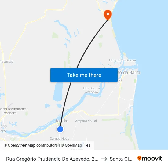 Rua Gregório Prudêncio De Azevedo, 2011 to Santa Clara map