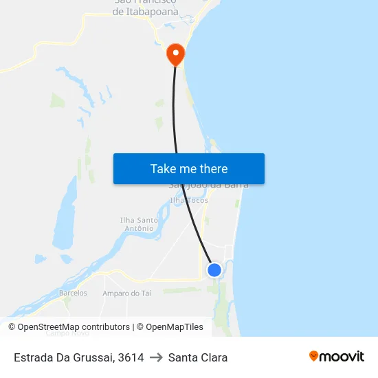Estrada Da Grussai, 3614 to Santa Clara map