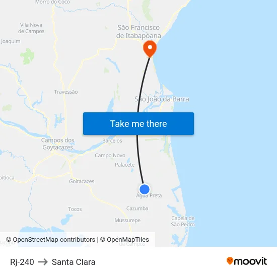 Rj-240 to Santa Clara map