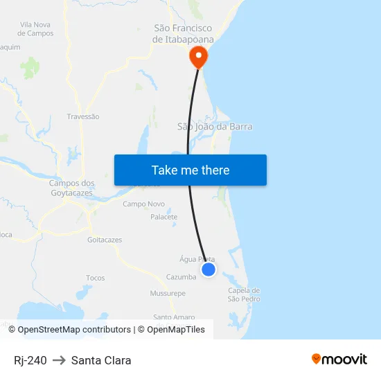 Rj-240 to Santa Clara map