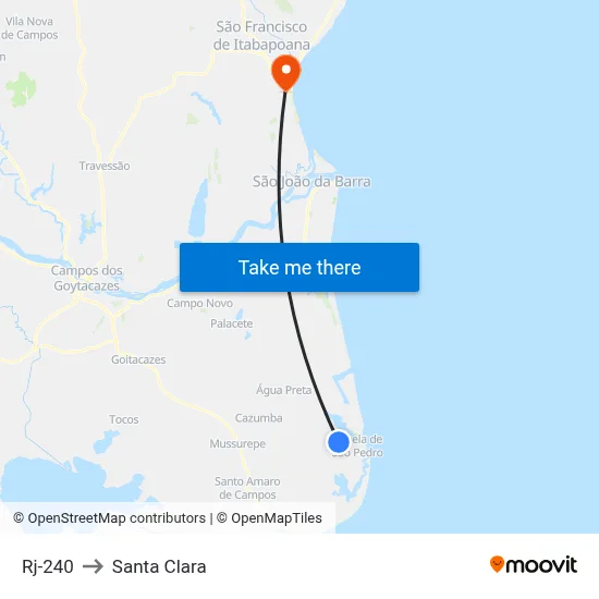 Rj-240 to Santa Clara map