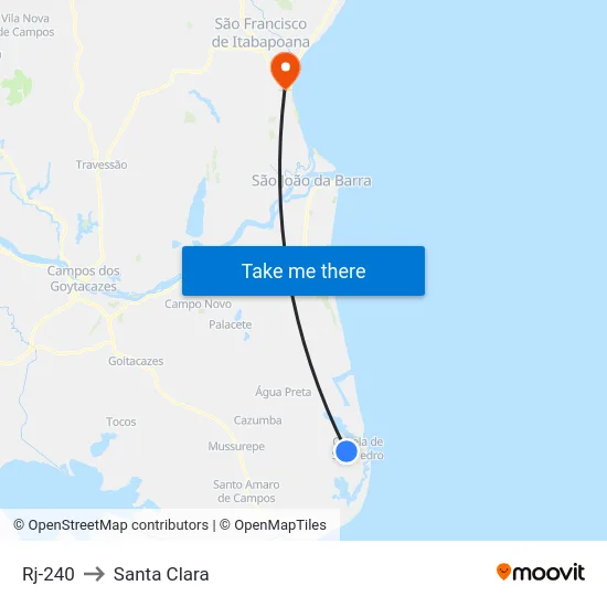 Rj-240 to Santa Clara map