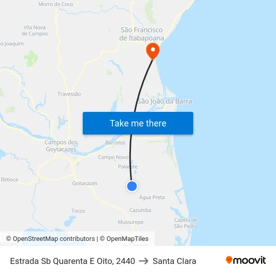 Estrada Sb Quarenta E Oito, 2440 to Santa Clara map