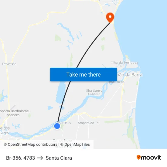 Br-356, 4783 to Santa Clara map