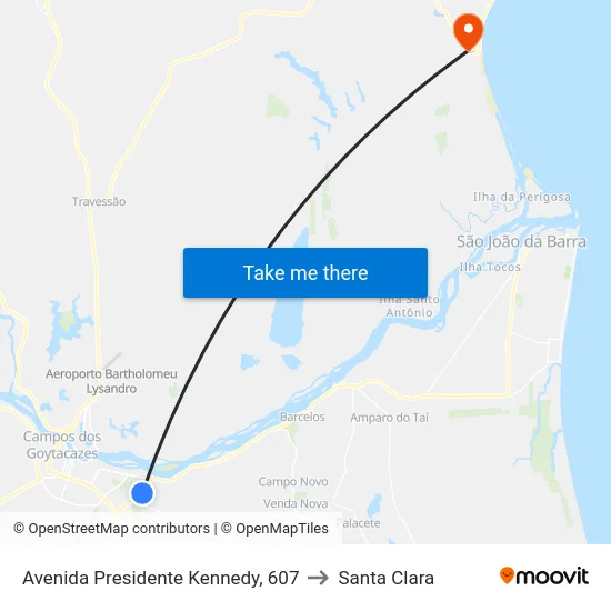 Avenida Presidente Kennedy, 607 to Santa Clara map