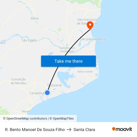 R. Bento Manoel De Souza Filho to Santa Clara map