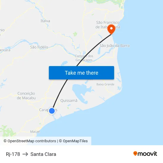 Rj-178 to Santa Clara map