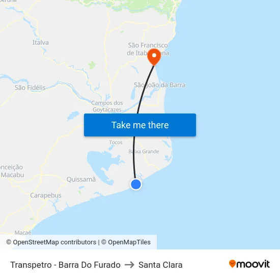 Transpetro - Barra Do Furado to Santa Clara map