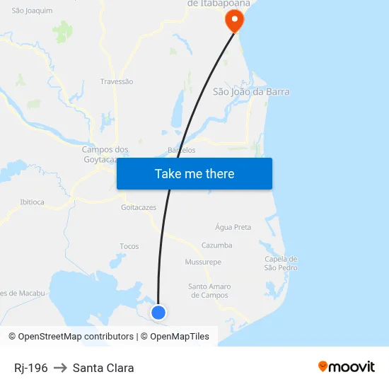 Rj-196 to Santa Clara map