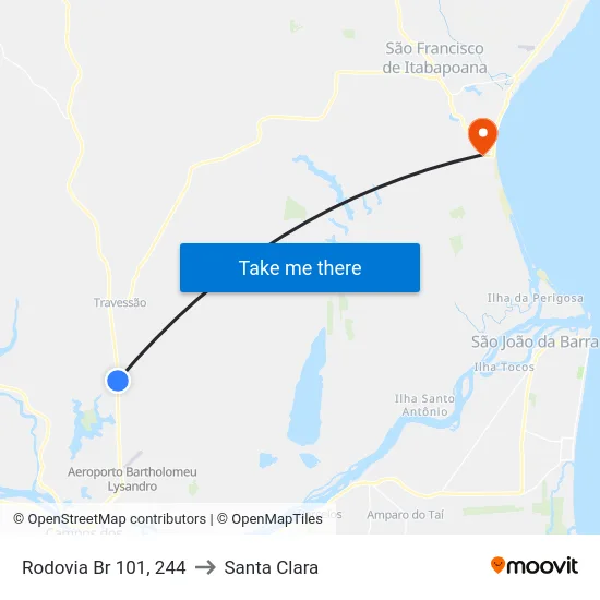 Rodovia Br 101, 244 to Santa Clara map