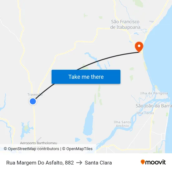 Rua Margem Do Asfalto, 882 to Santa Clara map