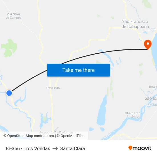 Br-356 - Três Vendas to Santa Clara map