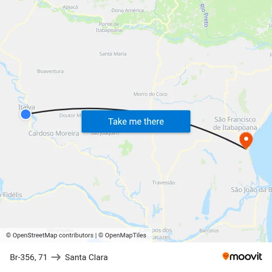Br-356, 71 to Santa Clara map