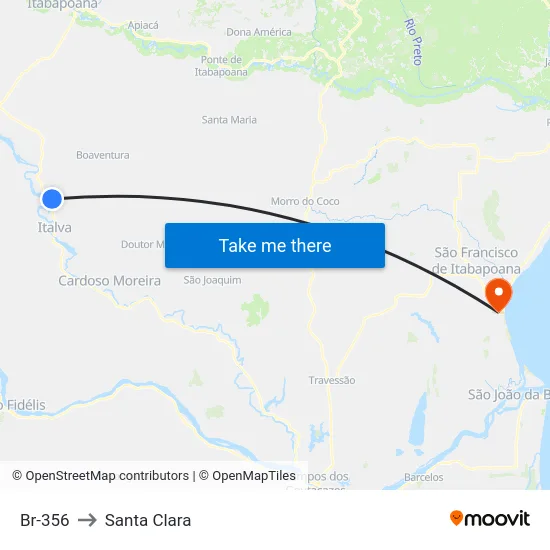 Br-356 to Santa Clara map