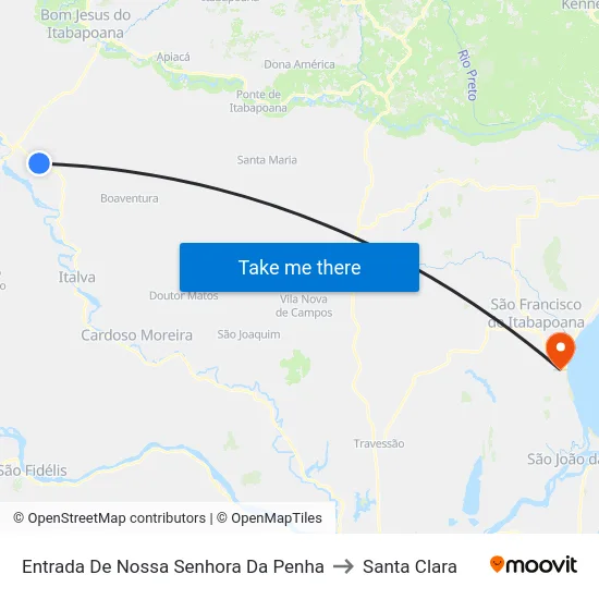 Entrada De Nossa Senhora Da Penha to Santa Clara map