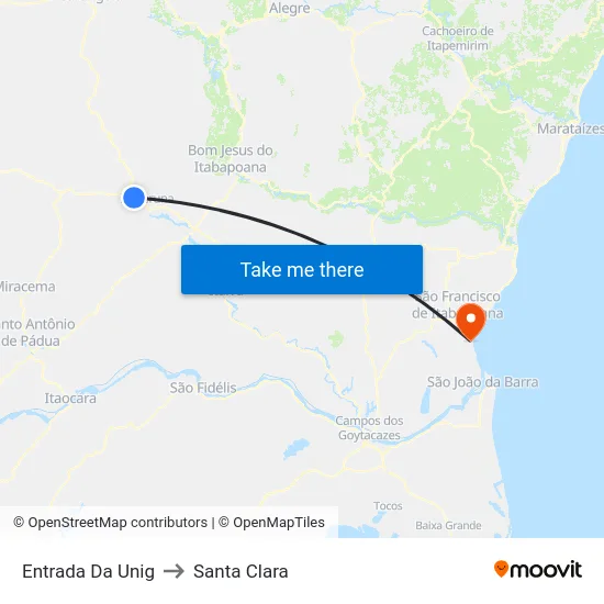 Entrada Da Unig to Santa Clara map