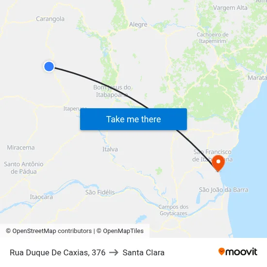 Rua Duque De Caxias, 376 to Santa Clara map