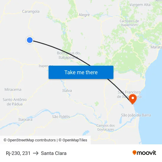 Rj-230, 231 to Santa Clara map