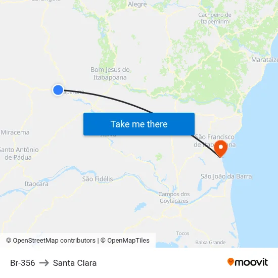 Br-356 to Santa Clara map