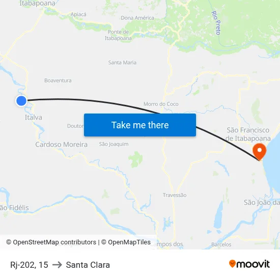 Rj-202, 15 to Santa Clara map