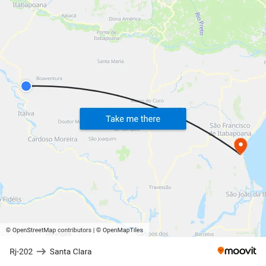 Rj-202 to Santa Clara map
