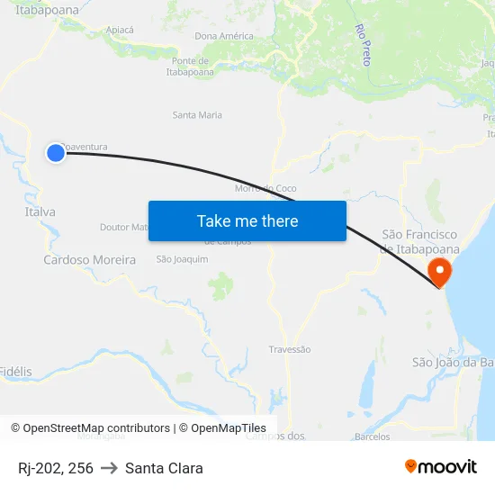 Rj-202, 256 to Santa Clara map