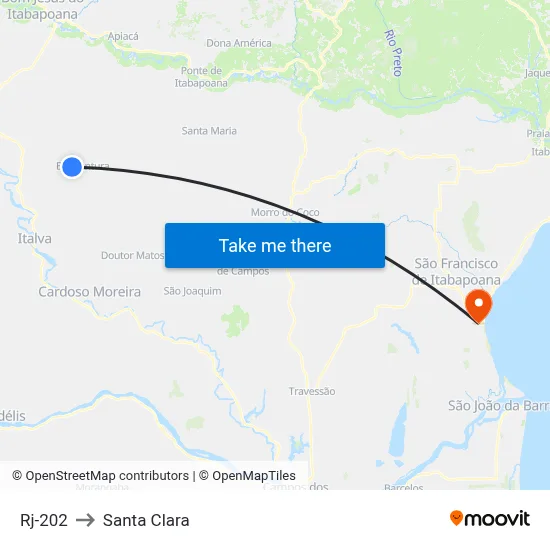 Rj-202 to Santa Clara map