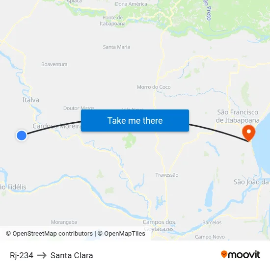 Rj-234 to Santa Clara map