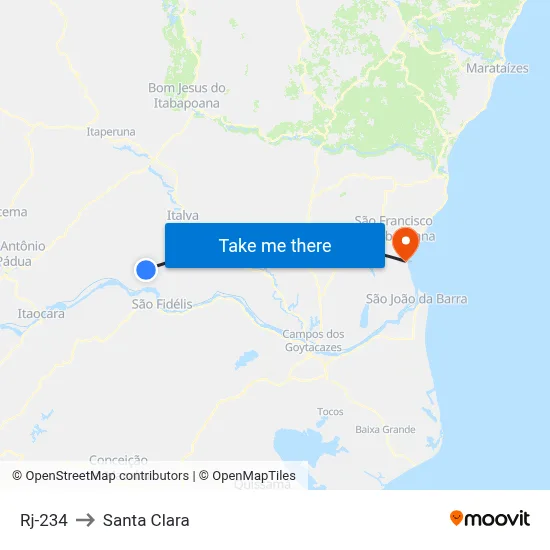 Rj-234 to Santa Clara map