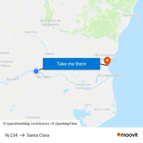 Rj-234 to Santa Clara map