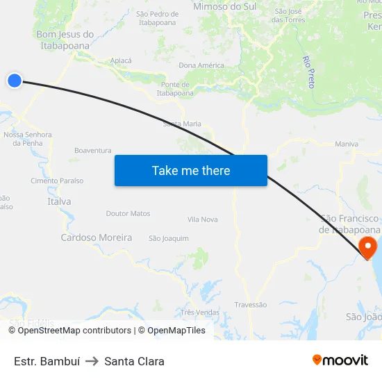 Estr. Bambuí to Santa Clara map