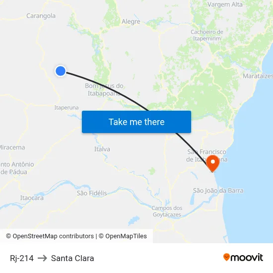 Rj-214 to Santa Clara map