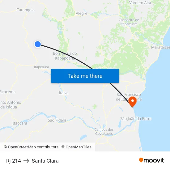 Rj-214 to Santa Clara map