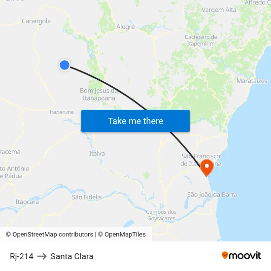 Rj-214 to Santa Clara map