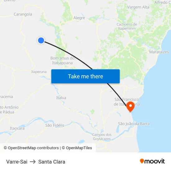 Varre-Sai to Santa Clara map