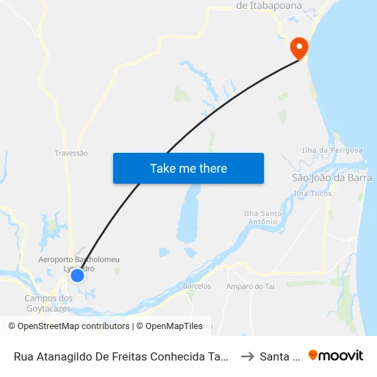Rua Atanagildo De Freitas Conhecida Também Como Rua 2 to Santa Clara map