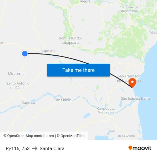Rj-116, 753 to Santa Clara map