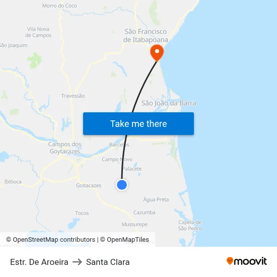 Estr. De Aroeira to Santa Clara map