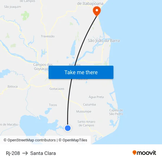 Rj-208 to Santa Clara map