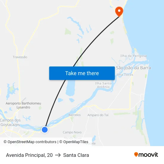 Avenida Principal, 20 to Santa Clara map