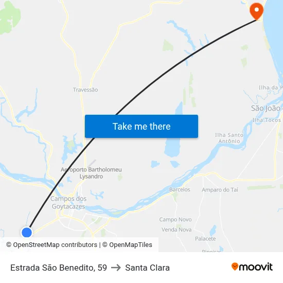 Estrada São Benedito, 59 to Santa Clara map