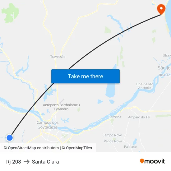 Rj-208 to Santa Clara map