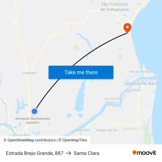 Estrada Brejo Grande, 887 to Santa Clara map