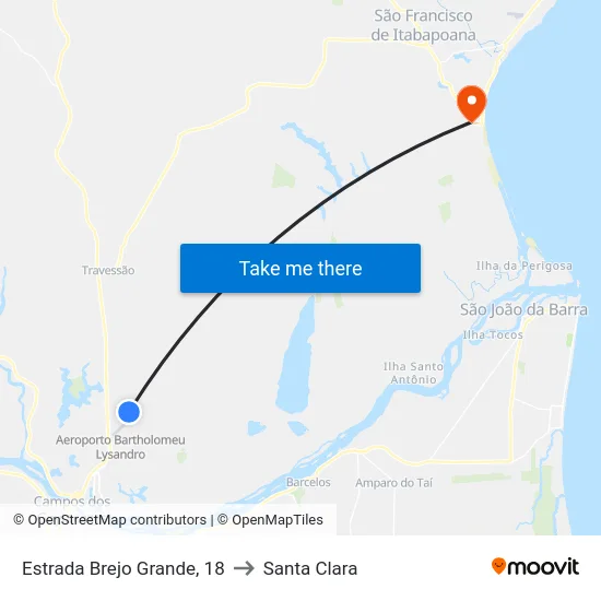 Estrada Brejo Grande, 18 to Santa Clara map