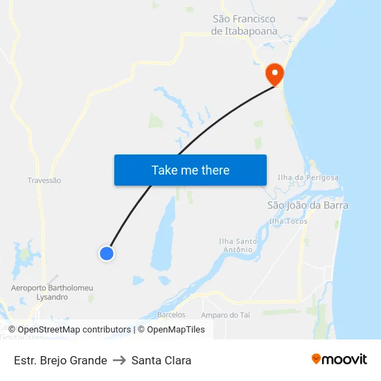 Estr. Brejo Grande to Santa Clara map